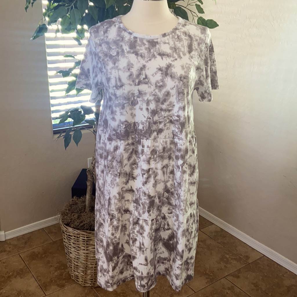 Koolaburra By Ugg Cotton Rayon Tee Tier Dress ~ Portobello Tie Dye